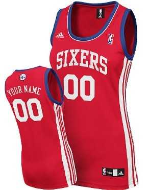 Womens Customized Philadelphia 76ers Red Jersey->customized nba jersey->Custom Jersey